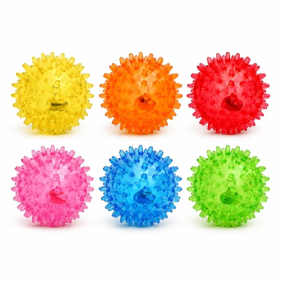 6 Pack 2.5" Squeaky Dog Toy Balls – Floating Pool Balls, Spiky Dog Balls, Durable Interactive Fetch Toys for Puppies, Dog Chew Toys for Teething (2.5", Small Dog)