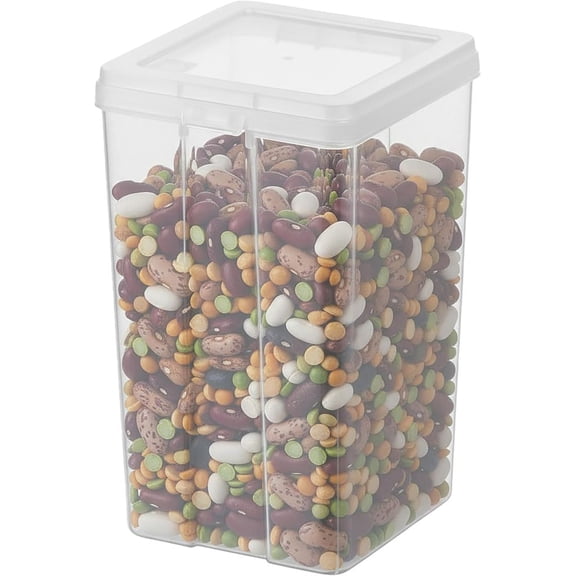 6 Pack 2.7 Qt Clear Food Storage Containers with Flip-Top Lids Stackable BPA-Free Food Grade Plastic Organizers for Kitchen Pantry Dry Food Flour, Sugar & Grain Storage