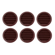 6 Pack 2" Brown Round Plastic Louver Soffit Air Vent