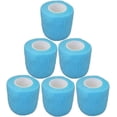 thumbnail image 1 of 6 Pack 2 Inches Cohesive Bandage Self Adhesive Wrap Elastic Self Adherent Vet Wrap Breathable Self Stick Tape for Wrist, Ankle, Sports, Tatoo Wrap(5 Yards, Sky Blue), 1 of 5