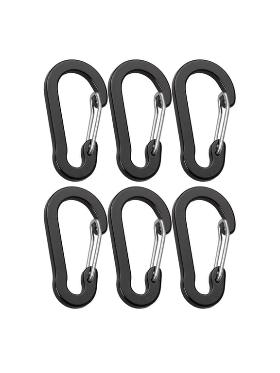 6pcs Aluminum Small Carabiner Clip, 2 Inch Carabiner Keychain Clasp Spring D Ring for Hanging KeyRings Hook Paracord Lanyard Pet Collar Hiking Camping