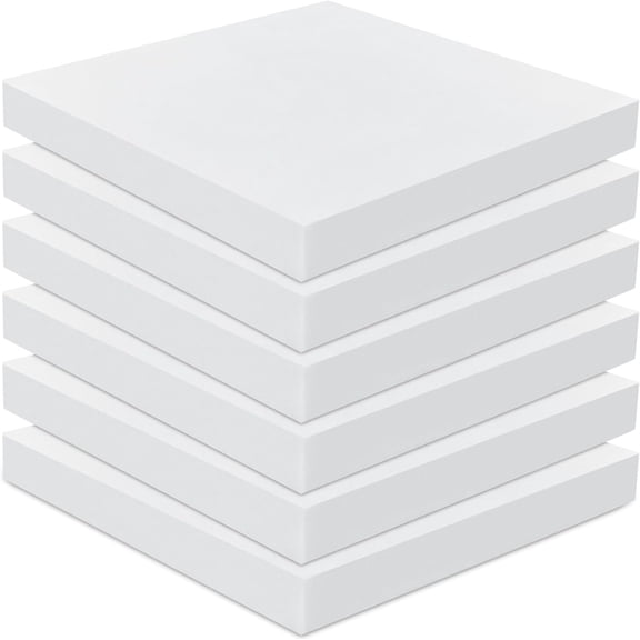 6 Pack 2" X 26" X 26" Upholstery High Density Foam Cushion White Replacement Cushion or Commercial Use Stuffing Craft Foam Couch Chair Padding DIY Projects