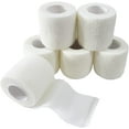 thumbnail image 1 of 6 Pack 2" x 5 Yards Self Adhesive Bandage Wrap Breathable Cohesive Vet Wrap for Pets, Elastic Self-Adherent Tape for Sports, Wrist, Ankle ( White), 1 of 5