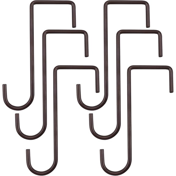 6 Pack 2 x 6 inch Vinyl Fence Hooks Hooks White Powder Coated Steel Hangers fits Easily for Indoor & Outdoor Hanging Lights, Plants & Planters, Bird Feeder, Pool Equipment