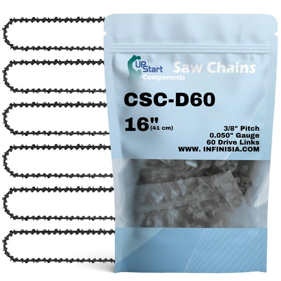 6-Pack 20" Full Chisel Chainsaw Chain D70 Replacement for Echo CS-590 Chainsaws - (20 inch, 3/8" Pitch, 0.050" Gauge, 70 Drive Links)