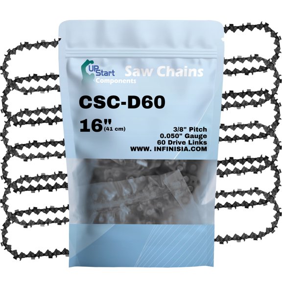 6-Pack 20" Full Chisel Chainsaw Chain D70 Replacement for Homelite 900 Chainsaws - (20 inch, 3/8" Pitch, 0.050" Gauge, 70 Drive Links)