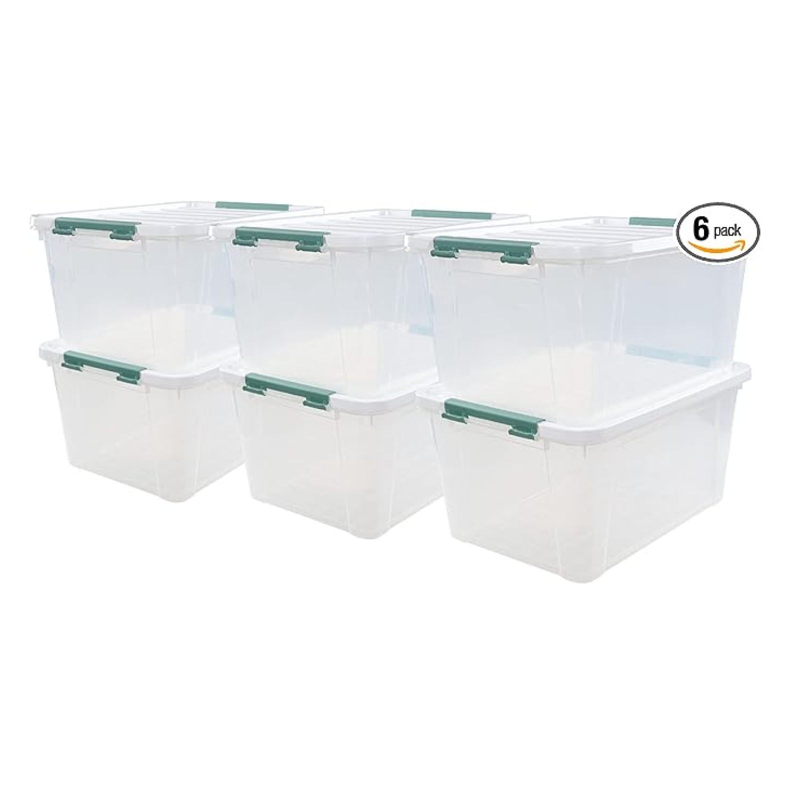 6-Pack 20 L Plastic Storage Box, Clear Storage Box with Lids - Walmart.com