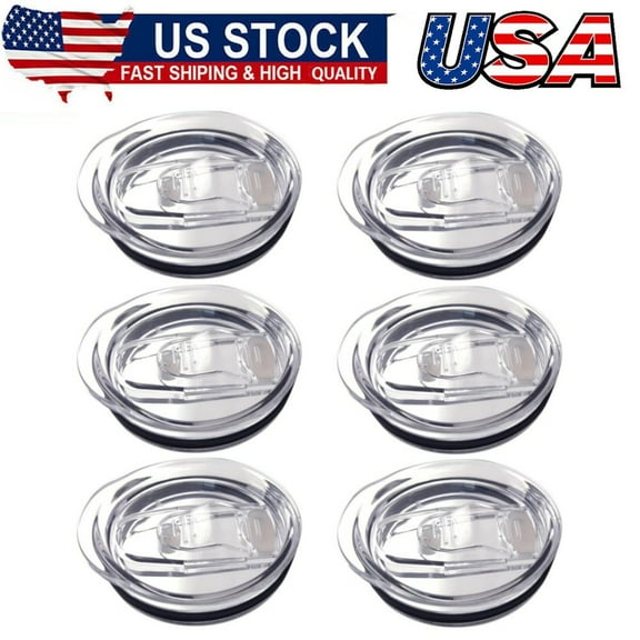 6 Pack 20 oz Skinny Tumbler Replacement Lids Plastic Splash Covers Tops for 20 oz Coffee Cup Lids Clear Cup Covers for 2.64 Inch Mouth Tumbler Cooler
