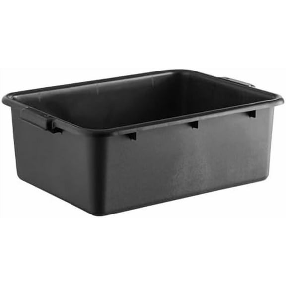 6-Pack 20" x 15" x 7" 9 Gallon Black Polypropylene Plastic Bus Tub/Bus Box