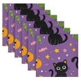 thumbnail image 1 of 6 Pack 20'' x20" Satin Table Napkins Dinner Napkins for wedding Party Decoration events Black Cats and Candy, 1 of 6
