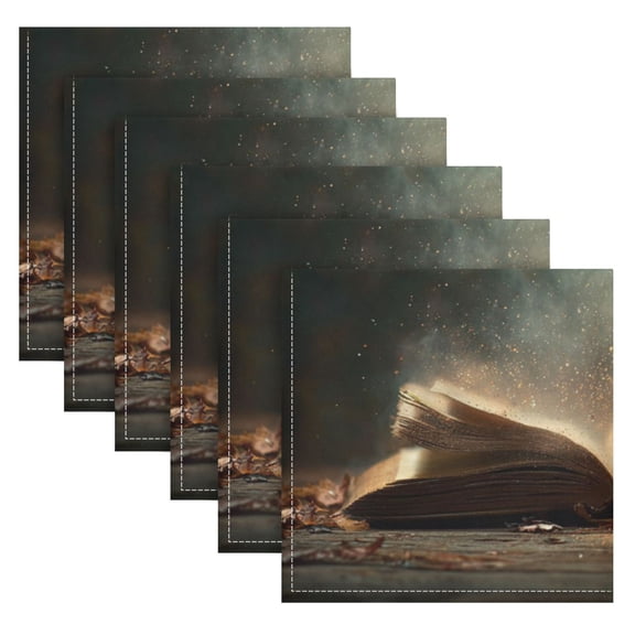 6 Pack 20'' x20" Satin Table Napkins Dinner Napkins for wedding Party Decoration events Book with Dust Swirling