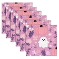 thumbnail image 1 of 6 Pack 20'' x20" Satin Table Napkins Dinner Napkins for wedding Party Decoration events Pink Pastel Cute Halloween Pattern, 1 of 6
