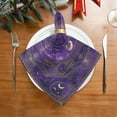 thumbnail image 1 of 6 Pack 20'' x20" Satin Table Napkins Dinner Napkins for wedding Party Decoration events Purple Celestial Pattern, 1 of 6