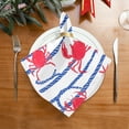 thumbnail image 1 of 6 Pack 20'' x20" Satin Table Napkins Dinner Napkins for wedding Party Decoration events Red Crabs and Blue Stripes, 1 of 6