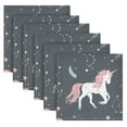 thumbnail image 1 of 6 Pack 20'' x20" Satin Table Napkins Dinner Napkins for wedding Party Decoration events Unicorns and Stars, 1 of 6