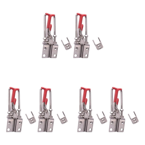 6-Pack 2000Lbs Capacity Heavy Duty Adjustable Latch U Bolt Self-Lock Toggle Clamp,6 x 2000lbs Holding Capacity,red & silver