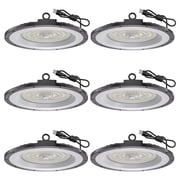 6-Pack UFO LED High Bay Light, 200W 30000 LM, 6000K Daylight, IP65 Waterproof, 5 ft Cord, Commercial Lighting for Warehouse Garage Workshop