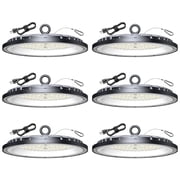 6 Pack 200W UFO LED High Bay Light, 30000LM 6000K IP65 Plug & Play Commercial Warehouse Garage Gym Lighting