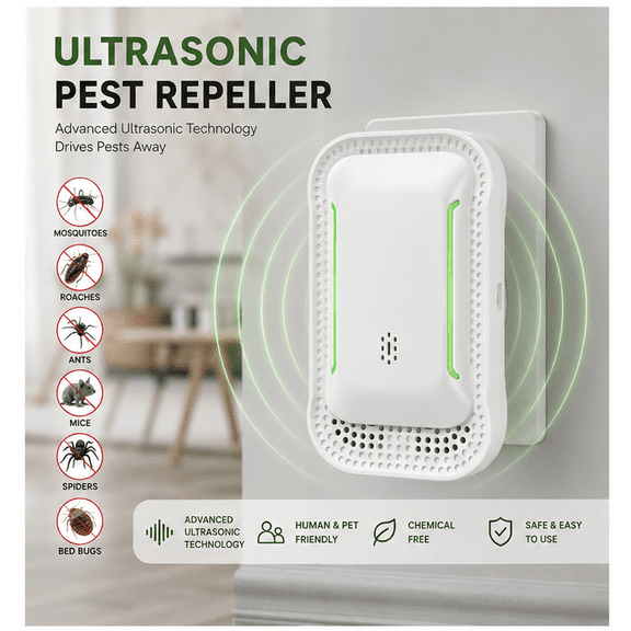6 Pack,2026 Upgraded Ultrasonic Pest Repeller Plug In, Indoor Pest Control Deterrent for Mice, Rats, Roaches, Ants & Spiders, Safe for Kids & Pets.