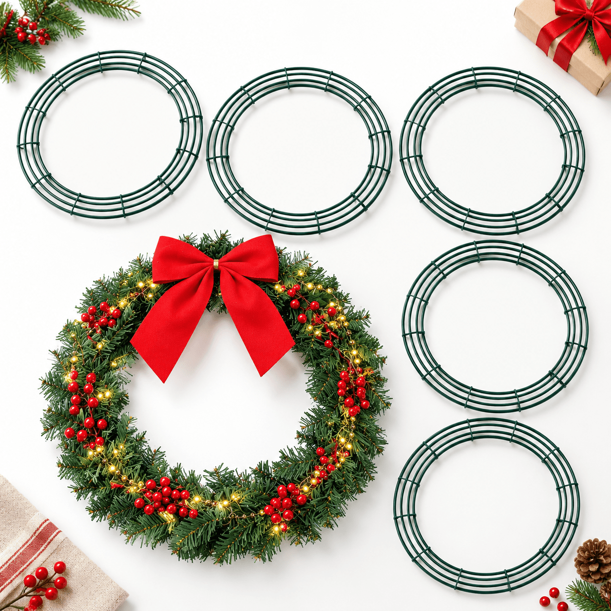 Wire Frame Props 6 Pack 24 Inchmas Wire Wreath Frame Round Metal Ring - Walmart.com