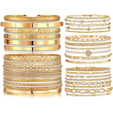 Woman 18K Gold Plated Stainless Steel CZ Cuban Curb Chain Bracelet...