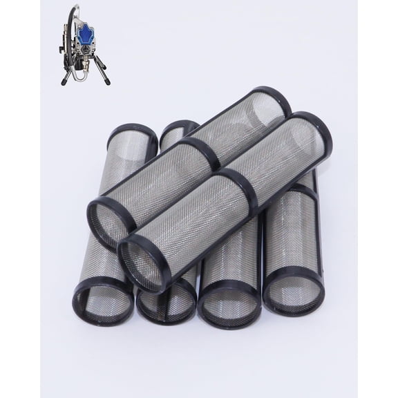 6-Pack 246384 60 Mesh Short Manifold Filters, Compatible with Graco ST, STX, 390, Ultra 395, 495, 595 Airless Paint Sprayers, Durable Pump Filter Replacement