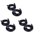 thumbnail image 1 of 6 Pack 25 Ft Male Speakon to Speakon Cables, Professional 12 Gauge AWG Audio Cord DJ Speaker Cable Wire with Twist Lock,6 x Stereo Audio Cable,black, 1 of 8