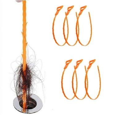 6-Pack 25-Inch Hair Drain Cleaner Tools – Snake Drain Clog Remover for Sink & Tube Maintenance TIKA