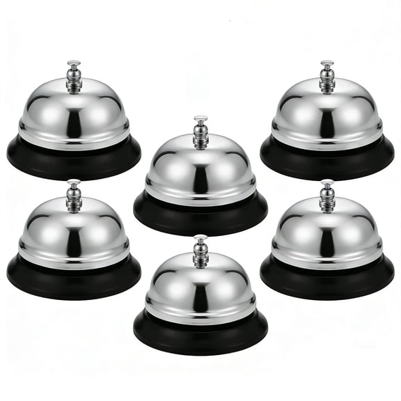 6 Pack 3.4 Inch Chrome Service Call Bells Loud Clear Ring Desk Bell For Hotels Schools Hospitals Office Customer Warehouses & Reception Areas