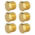 thumbnail image 1 of (6 Pack) 3/8 Inch NPT Male Brass Pipe Plug, Brass Outer Hex Thread Socket Pipe Fitting Plug, 1 of 6