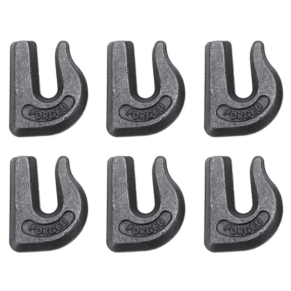 6 Pack 3/8" Weld On Grab Hook, Grade 70 Forged Grab Chain Hooks, Heavy Duty Tow Hook for Welding On Car, Truck, SUV, RV, UTV, Tractors Loader Bucket, Rigging