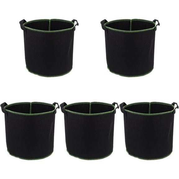 6-Pack 3 Gallon Plant Grow Bags Thick Aeration Non Woven Fabric Flower Vegetable Pots with Handles Garden Container Garden Supplies (Black) - Home Improvement.