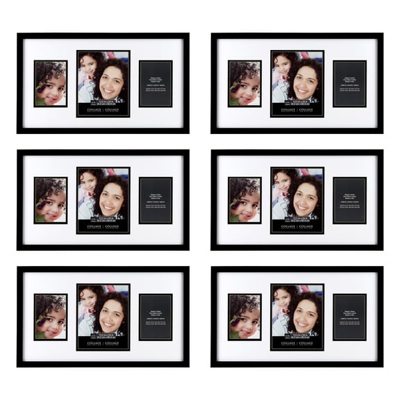Studio Decor 3-Opening Collage Frame, 6 Pack