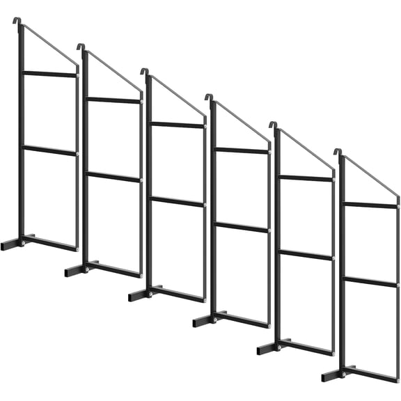 6 Pack 3-Tier 22-In Deep 1100 lb Capacity D-Ring Mount Shipping Container Shelf Brackets