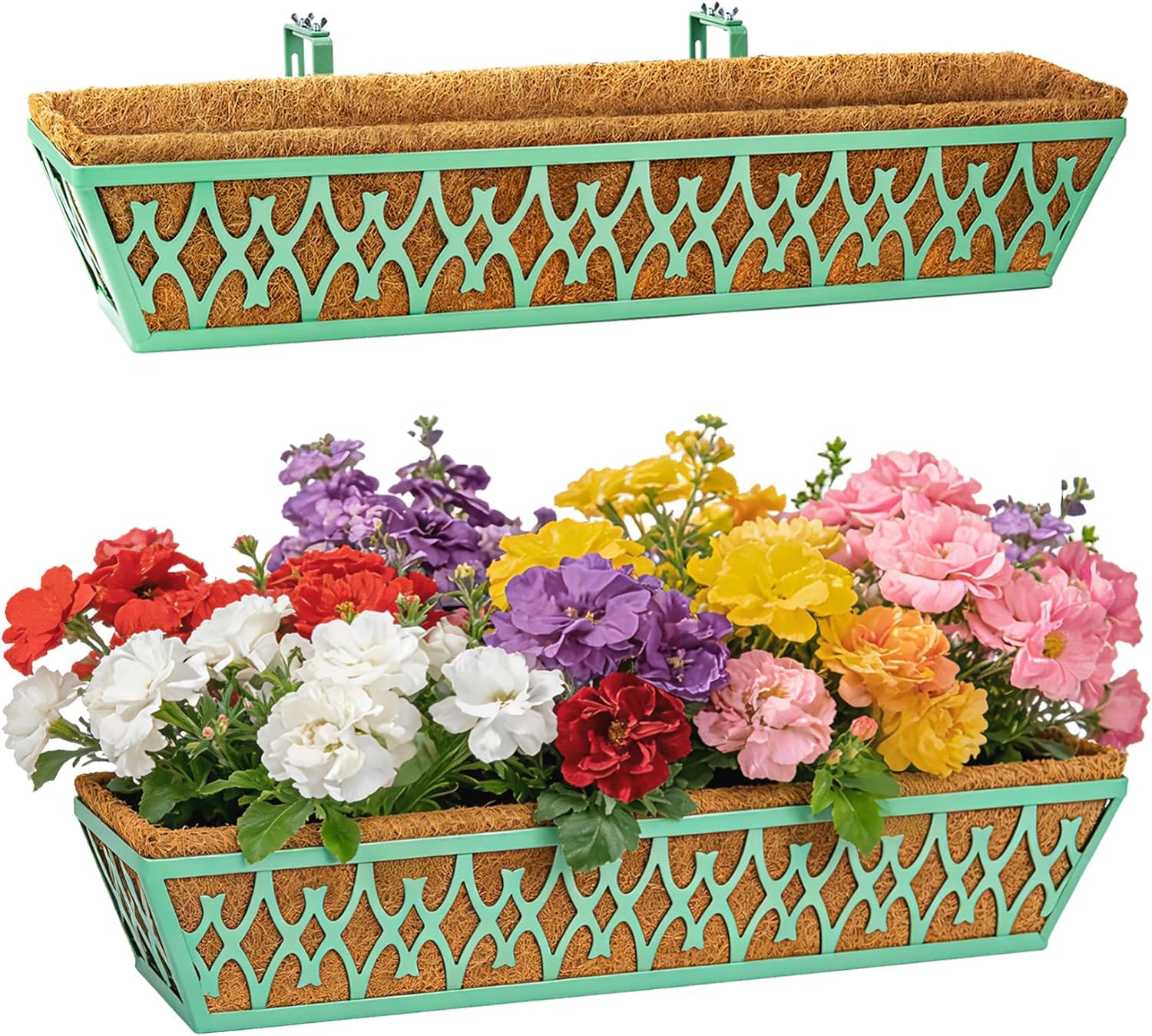 Rugg 30 Inch Window Box 6 Pack 30 Inch Window Boxes Planters Railing Planter Box with ...