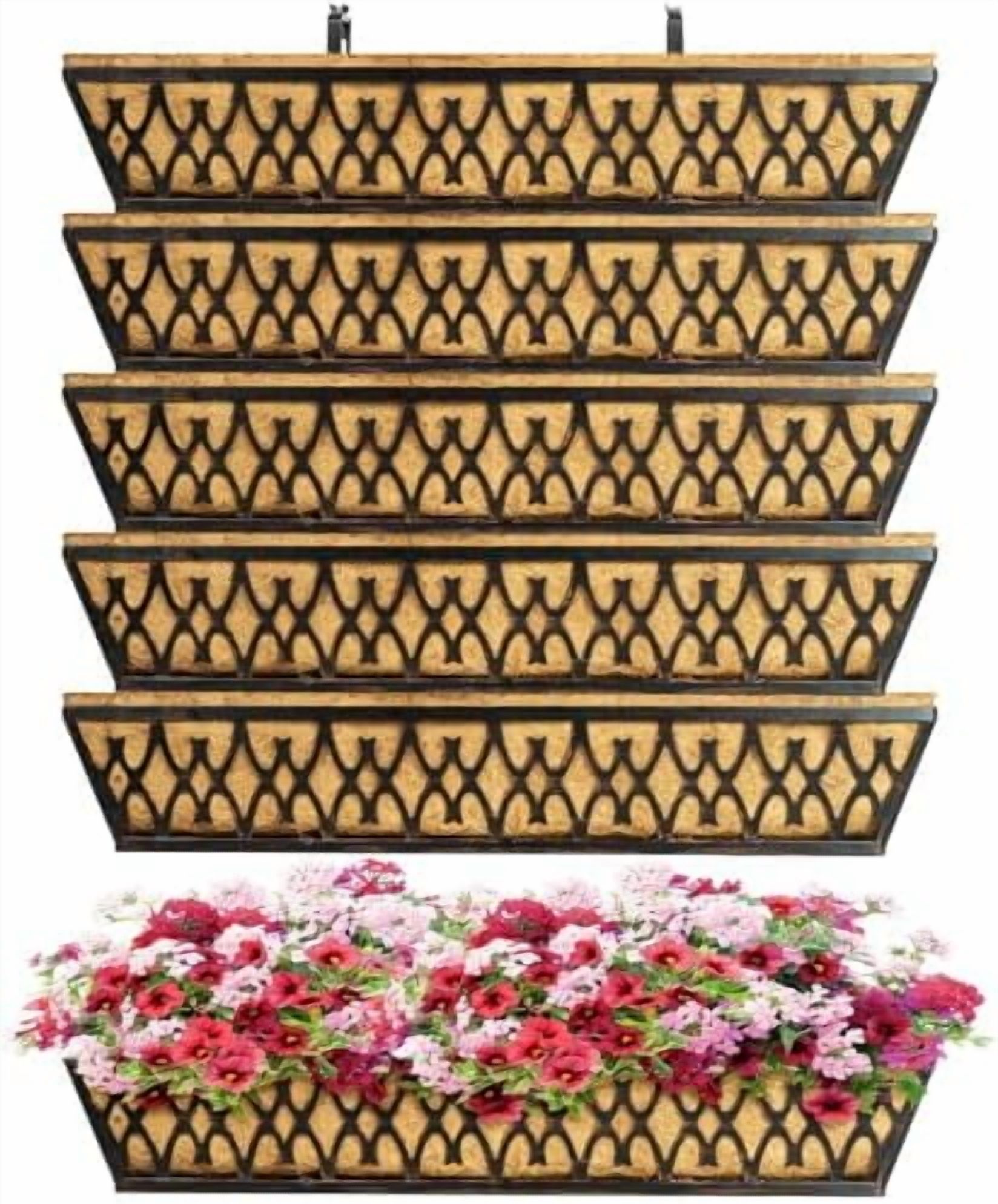 Rugg 30 Inch Window Box 6 Pack 30 Inch Window Boxes Planters Railing Planter Box with ...