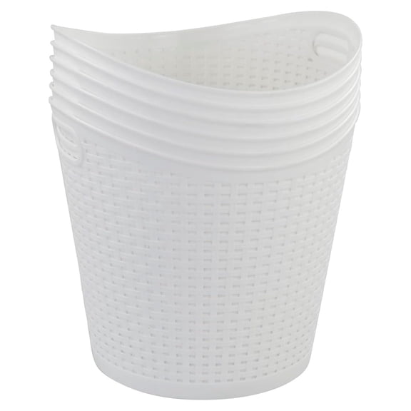 6-Pack 30 L Plastic Laundry Hamper, Large Plastic Storage Basket, White