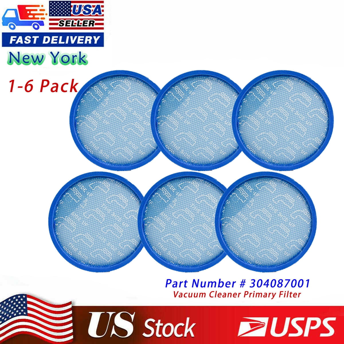 6 Pack 304087001 Replacement Filters Compatible with Hoover WindTunnel