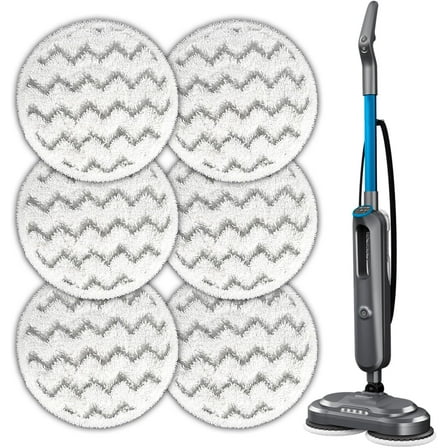 (6 Pack) 3897A Replacement Mop Pads for Bissell SpinWave SmartSteam Scrubbing Steam Mop 3897A 3712C 3712W, Spinning Scrubbing Mop Pads, Heavy Duty Scrubby Mop Pad, Wave Pattern Pads