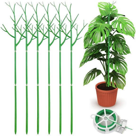 Syenll Twig Plant Support Set, 6 pack 39.37'' Adjustable Monstera Plant Stake, Trellis Poles Plant Sticks for Indoor and Outdoor Potted Plants