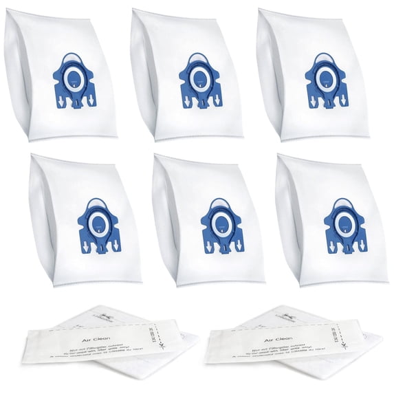 6 Pack 3D Airclean GN Vacuum Cleaner Bags,Replacement for Miele Classic C1,Complete C1,C2,C3 S227 S240 S270 S400 S400i-S456i S2 S5 S8 Series Vacuum with 2 Motor Protection Filters,2 AirClean Filters