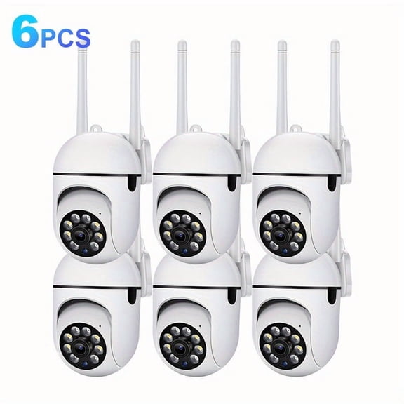 6-Pack 3MP HD WiFi Security Cameras with Full-Color Night Vision & Two-Way Audio