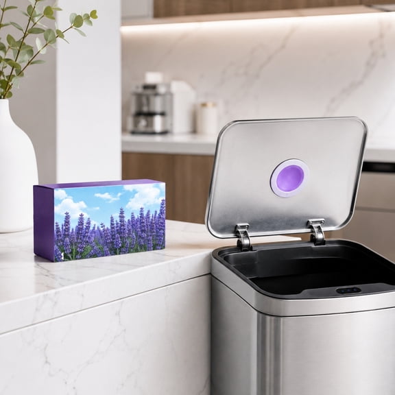 6 Pack 3ml Trash Can Deodorizer Drops, Mild Safe Garbage Bin Odor Eliminator, Long-Lasting Fresh Scent Mini Portable Odor Neutralizer for Kitchen Bathroom Household Waste Bins, Lavender Scent