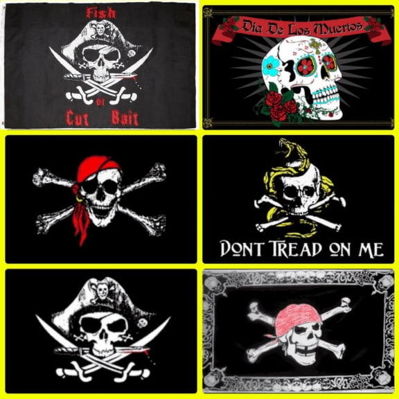 (6 Pack) 3x5 Pirate Flag Flags Pirates of the Caribbean Collection Set (#2)