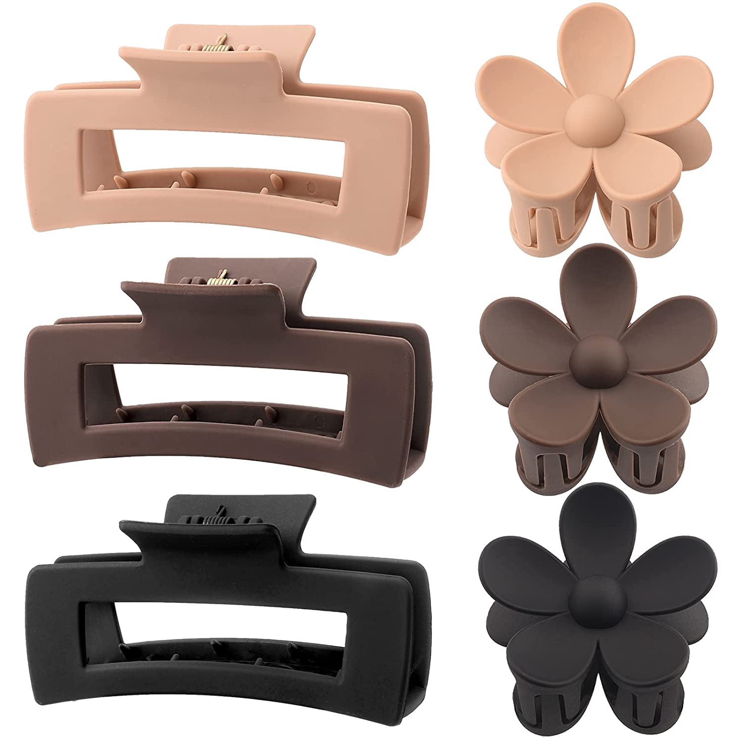 6 Stück French Hair Clips Set - Große Haarnadeln (ca. 12 Cm), Matte Farben, Für Dickes & Dünnes Haar - Elegantes Haaraccessoire Für Damen