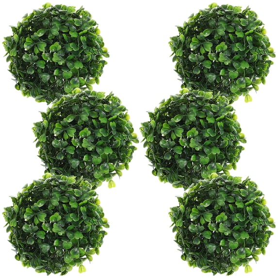 6 Pack 4 Inch Artificial Plant Topiary Ball Green Round Hanging Balls for Home Decor