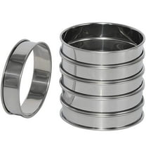 6 Pack 4 Inch Double Rolled English Rings Stainless Crumpet Rings Rings Round