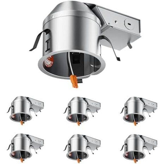 6 Pack 4 Inch Remodel Recessed Housing,Recessed Lighting Housing,IC Rated & Air Tight, TP24 Connector, ETL Listed