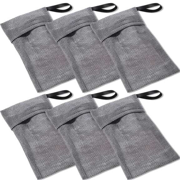 6 Pack 4-Layer Nylon Soap Pouch for Shower, Durable Exfoliating Soap Saver Bag with Hanging Loop, Quick-Dry Mesh Soap Holder for Bar Soap and Scraps
