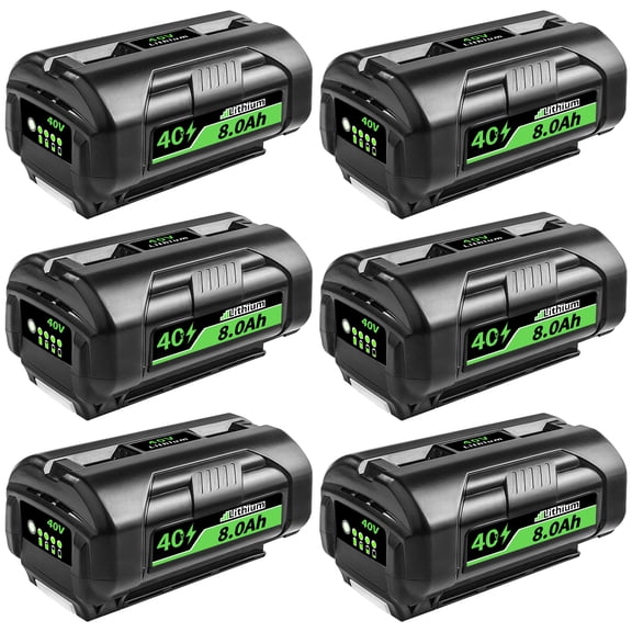 6 Pack 40V 8.0Ah Replacement for Ryobi 40v Battery Compatible with Ryobi Battery 40V Tools Fits for Ryobi Battery OP4060 OP4015 OP4026 OP40201 OP40261 OP4030 OP4040 OP40401 OP4050 OP40501 OP40601